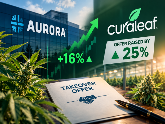 Why Did Aurora Cannabis (TSX:ACB) Stock Jump 16% After Curaleaf Raised Its Hostile Takeover Offer by 25%?